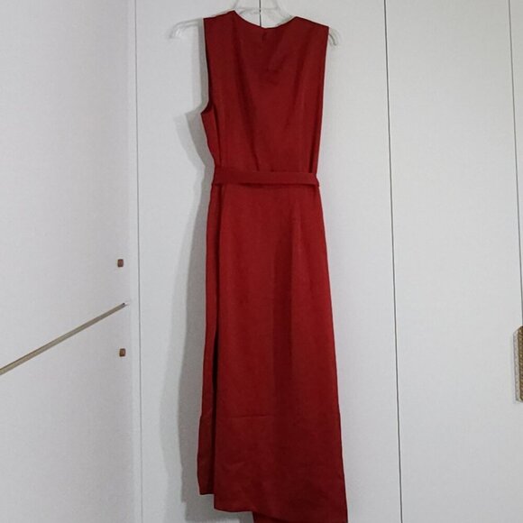 NWT Ted Baker London Dress Ted’s Size 6 Red Fixed Wrap Midi Dress - Picture 5 of 5
